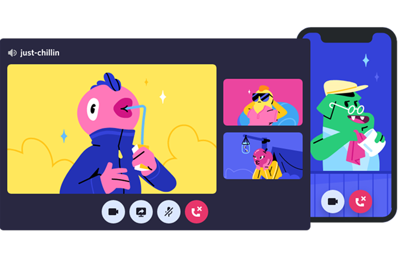 imagem de exemplo de chamadas de vídeo do discord